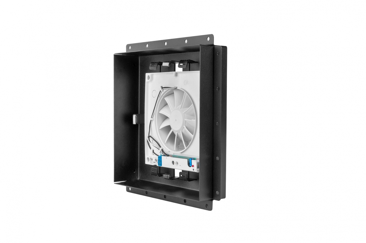 Теневой диффузор под плитку FoZa 237х237 с вентилятором 125СК, обратный клапан, черная, d125мм